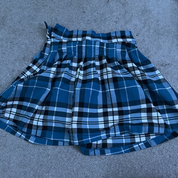 Forever 21 blue checkered pleaded skirt - Picture 1 of 3